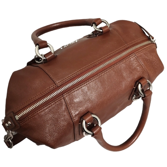 COACH Ashley Sabrina Pleated Convertible Satchel Duffle Bag Walnut F15445 - Picture 8 of 16